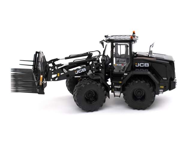 JCB 435S Agri Black Edition Wheel Loader with grass fork - 1:32 (box 6 pieces)